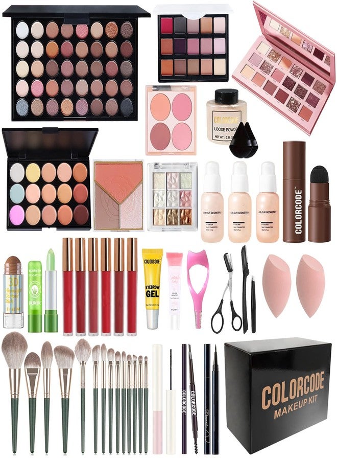 COLORcode Makeup Kit for Women Full Kit, All in One Makeup Set with Eyeshadow Palettes Eyeliner Mascara Powder Foundation Concealer Contour Stick Blush Lip Gloss Brush Set, Biginner-Friendly Makeup Kits (CK03) - Image 1